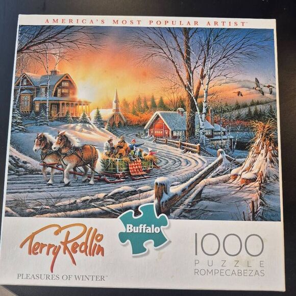 Buffalo Games Terry Redlin Pleasures of Winter 1000 pc Jigsaw Puzzle - Picture 4 of 11